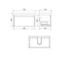 Тумба под раковину без столешницы Dreja Luxury 70 серый базальт
