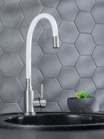 Смеситель для кухни РМС Sus124w SUS124W-016F белый, сталь