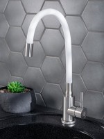 Смеситель для кухни РМС Sus124w SUS124W-016F белый, сталь