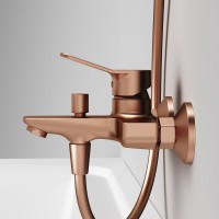 Смеситель для ванны с душем AM.PM X-Joy F85A10044 розовое золото Смеситель для ванны с душем AM.PM X-Joy F85A10044 розовое золото