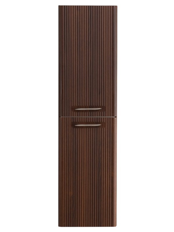 Шкаф-пенал для ванной BelBagno Due 40 подвесной, ручки сатиновый никель, noce