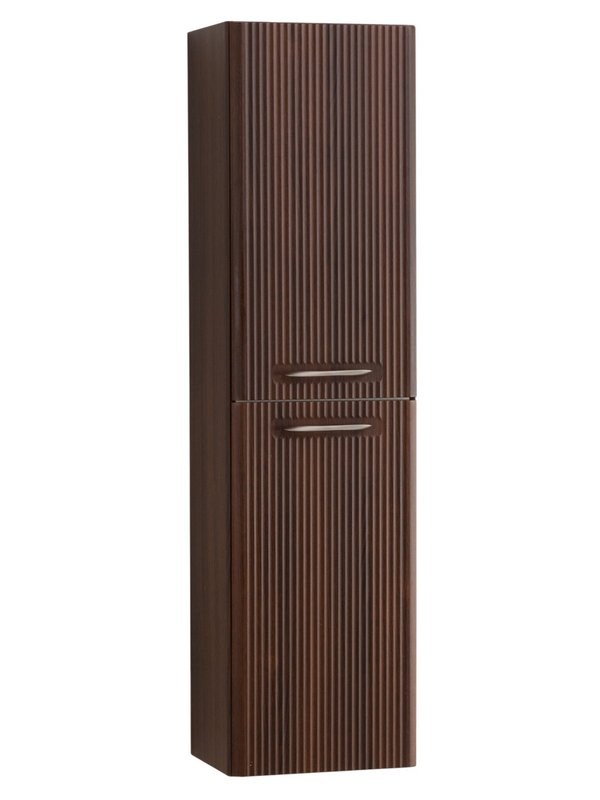 Шкаф-пенал для ванной BelBagno Due 40 подвесной, ручки сатиновый никель, noce