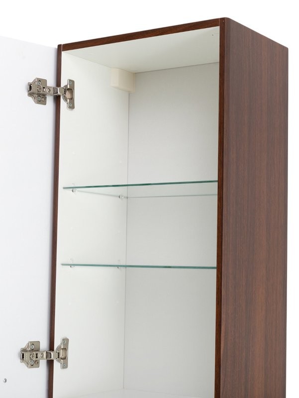 Шкаф-пенал для ванной BelBagno Due 40 подвесной, ручки сатиновый никель, noce