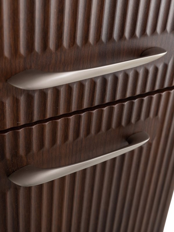 Шкаф-пенал для ванной BelBagno Due 40 подвесной, ручки сатиновый никель, noce