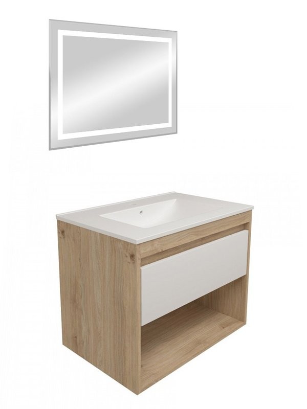 Мебель для ванной комнаты Teymi Vitra 70 дуб, белая