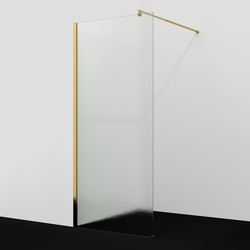 Душевая перегородка Wasserkraft Rur 30W 120 см, профиль глянцевое золото, стекло текстурное