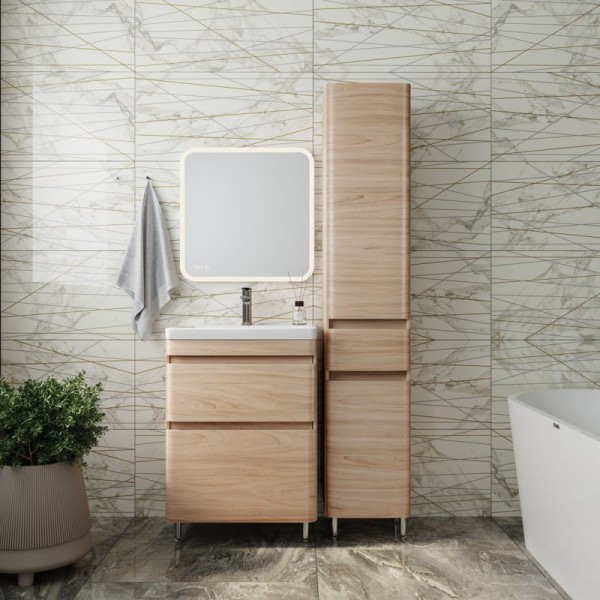 Мебель для ванной комнаты Style Line Атлантика 60 Люкс Plus, напольная, ясень перламутр