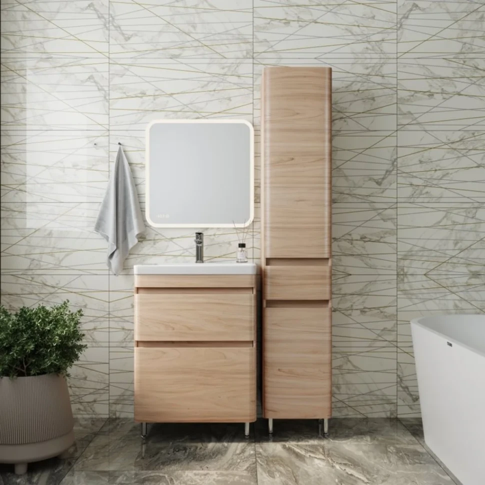 Мебель для ванной комнаты Style Line Атлантика 60 Люкс Plus, напольная, ясень перламутр