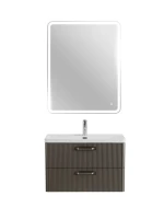 Мебель для ванной комнаты BelBagno Due 80 ручки матовый атласный никель, оружейная сталь