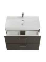 Мебель для ванной комнаты BelBagno Due 80 ручки матовый атласный никель, оружейная сталь