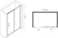 Душевой уголок RGW Passage PA-14+120 см (118-122)x120x195 профиль хром, стекло прозрачное