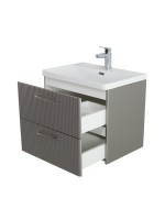 Тумба с раковиной BelBagno Due 60 ручки сатиновый никель, сатин