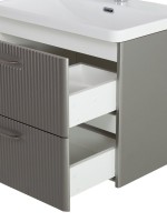 Тумба с раковиной BelBagno Due 60 ручки сатиновый никель, сатин