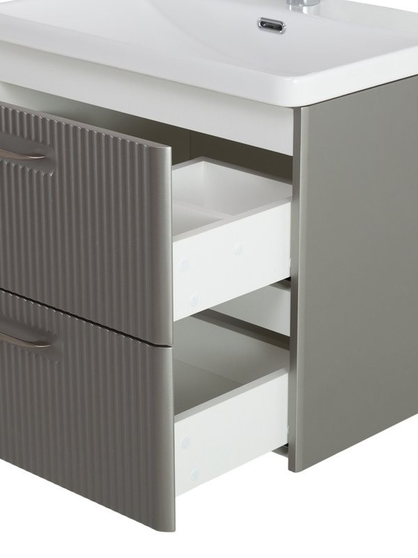 Тумба с раковиной BelBagno Due 60 ручки сатиновый никель, сатин