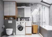 Тумба с раковиной AQUATON Лондри 40 R, дуб сантана, белый