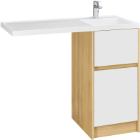 Тумба с раковиной AQUATON Лондри 40 R, дуб сантана, белый