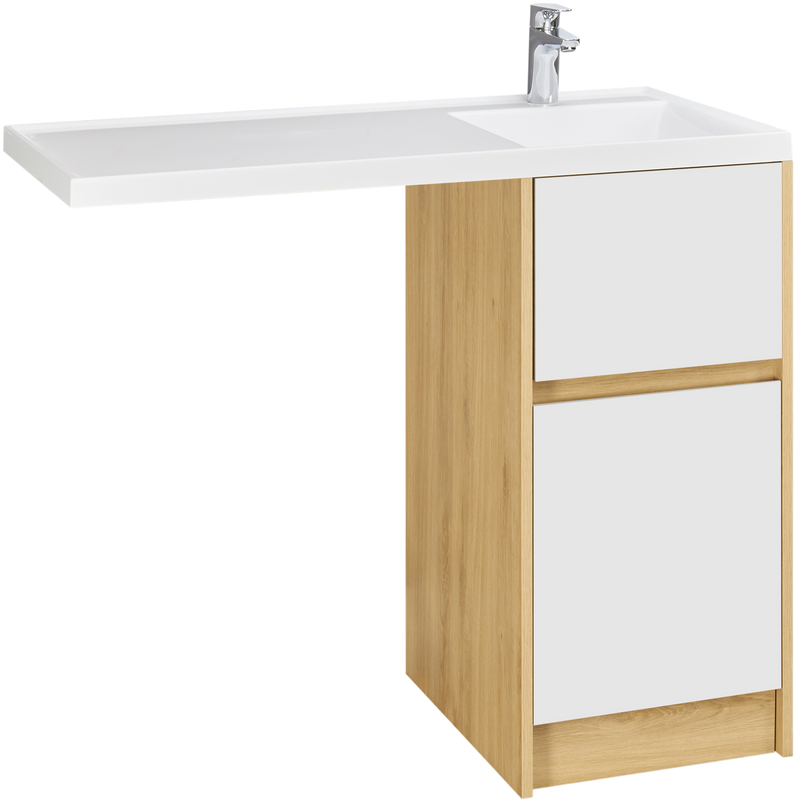 Тумба с раковиной AQUATON Лондри 40 R, дуб сантана, белый