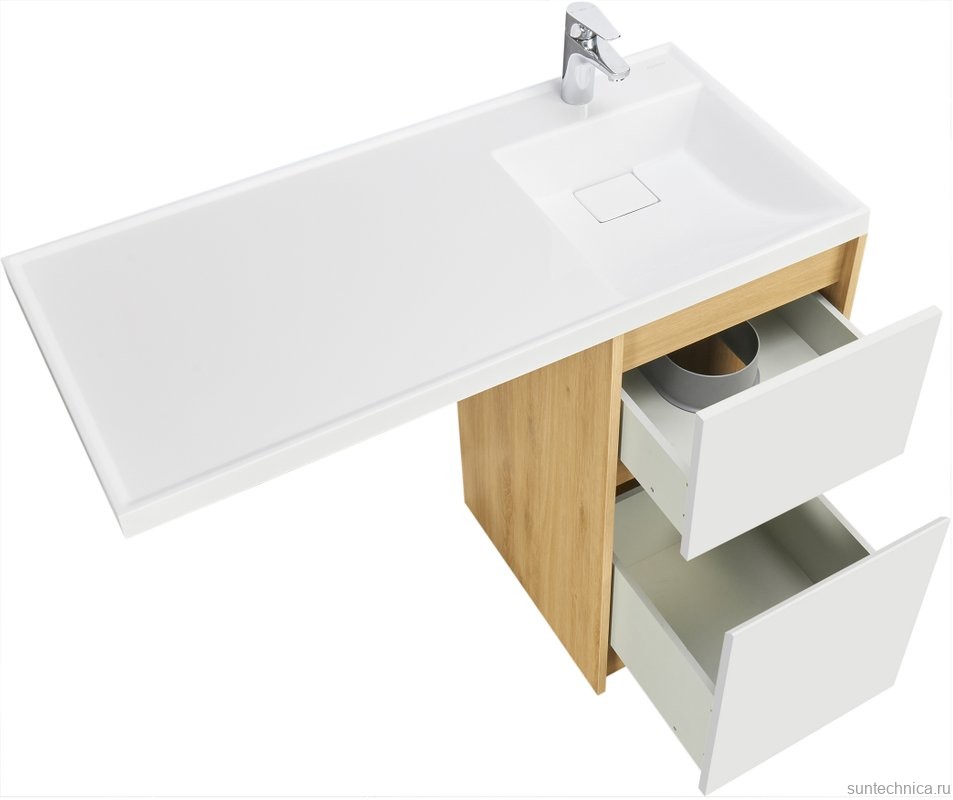 Тумба с раковиной AQUATON Лондри 40 R, дуб сантана, белый