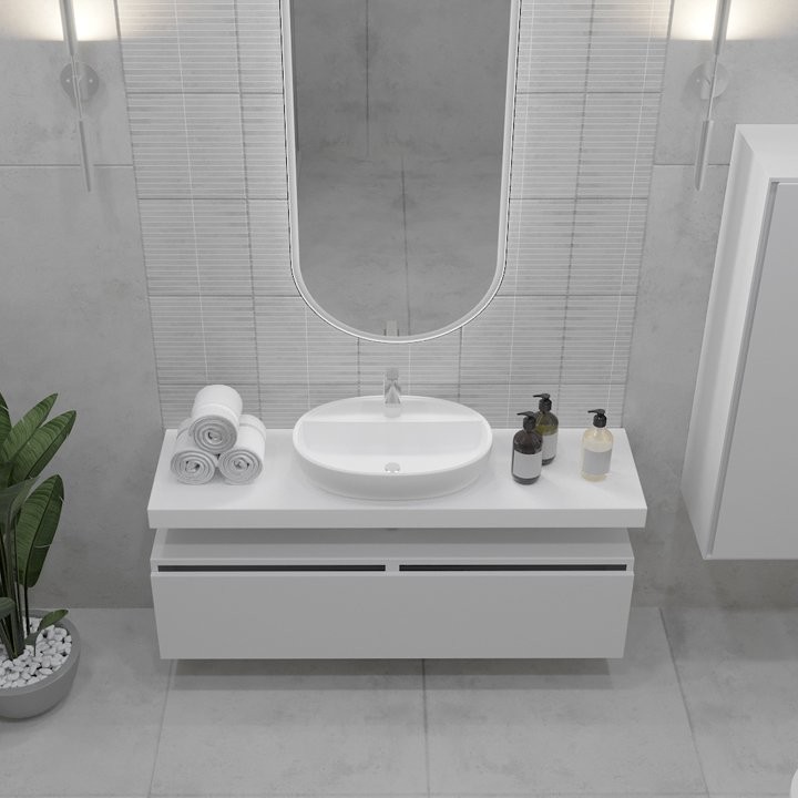 Тумба Armadi Art Flat Valessi Uno-S 140 белый глянец