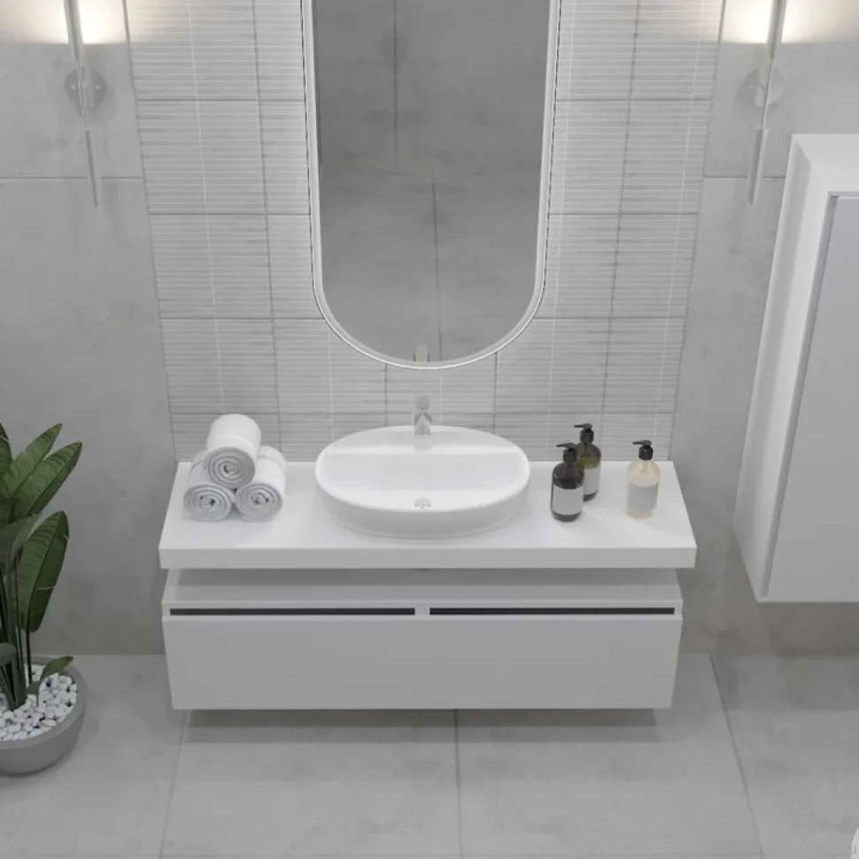 Тумба Armadi Art Flat Valessi Uno-S 140 белый глянец