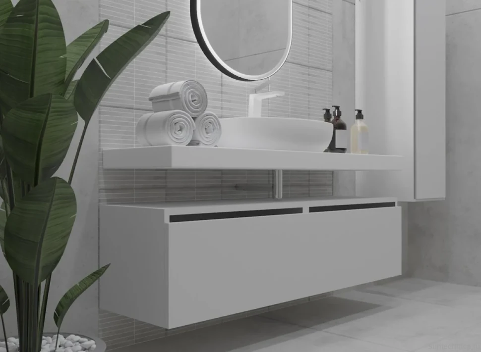 Тумба Armadi Art Flat Valessi Uno-S 140 белый глянец