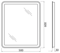Зеркало BelBagno SPC-MAR-500-600-LED-BTN Зеркало BelBagno SPC-MAR-500-600-LED-BTN