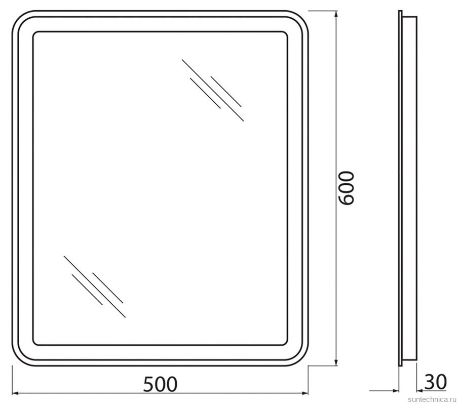 Зеркало BelBagno SPC-MAR-500-600-LED-BTN