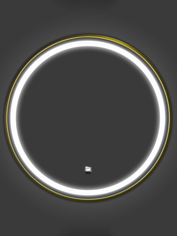 Зеркало круглое Comforty Лея 60 с подсветкой, бесконтактный сенсор, золото