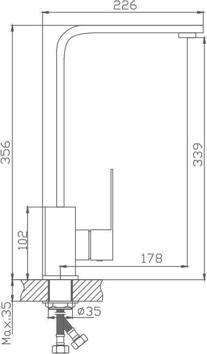Смеситель для кухни Fashun A54002 сатин