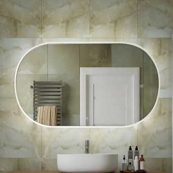 Зеркало Art&Max Bari 120, с подсветкой, белое