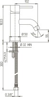 Смеситель для раковины Paini Cox 78PJ205 матовое золото PVD