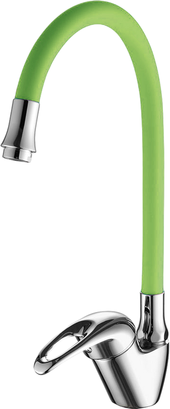 Смеситель для кухни Fashun A4403+A7251 хром, зеленый