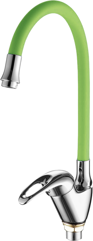 Смеситель для кухни Fashun A4403+A7251 хром, зеленый