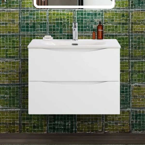 Тумба с раковиной BelBagno Marino-cer-n 70 подвесная, bianco lucido