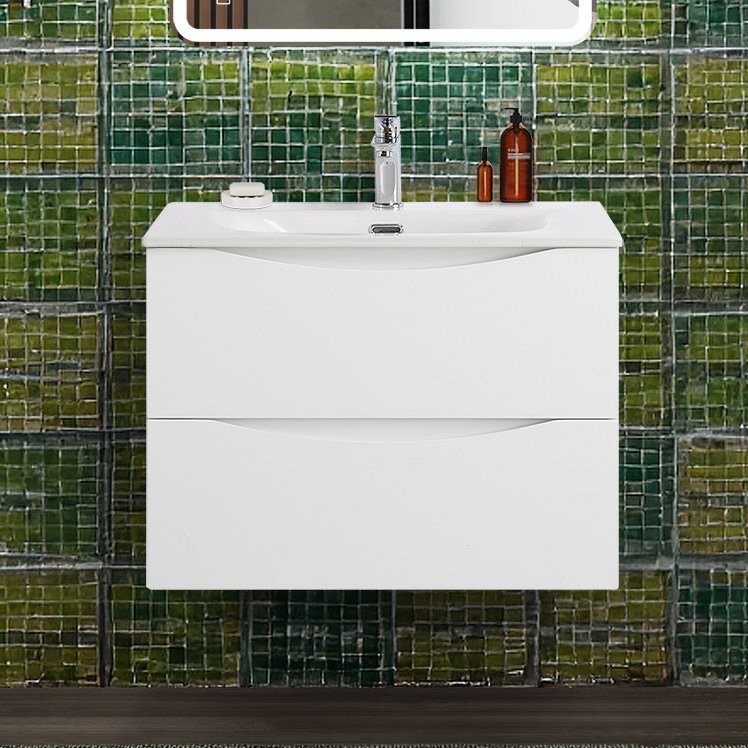 Тумба с раковиной BelBagno Marino-cer-n 70 подвесная, bianco lucido
