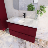 Тумба с раковиной Caprigo Forte 90 подвесная, бордовая