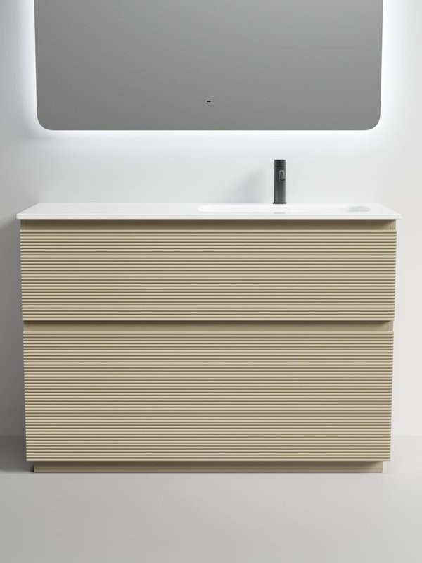 Тумба с раковиной Sancos Folk Floor 120 правая напольная, капучино, раковина CN7021