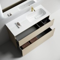 Тумба с раковиной Sancos Folk Floor 120 правая напольная, капучино, раковина CN7021