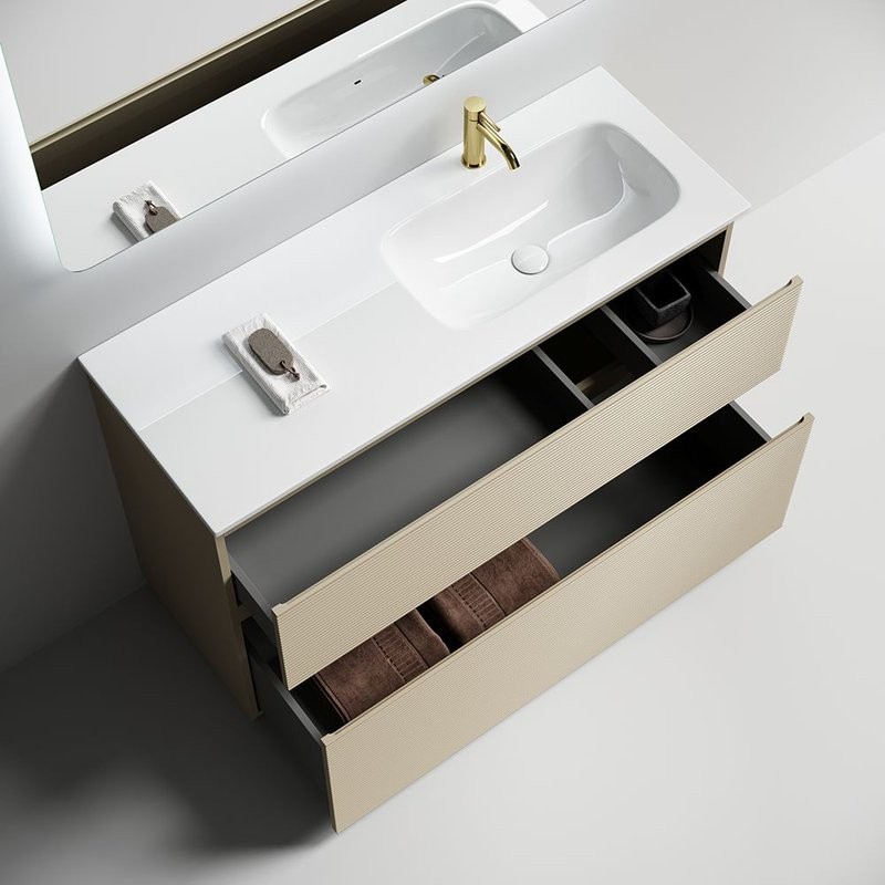 Тумба с раковиной Sancos Folk Floor 120 правая напольная, капучино, раковина CN7021