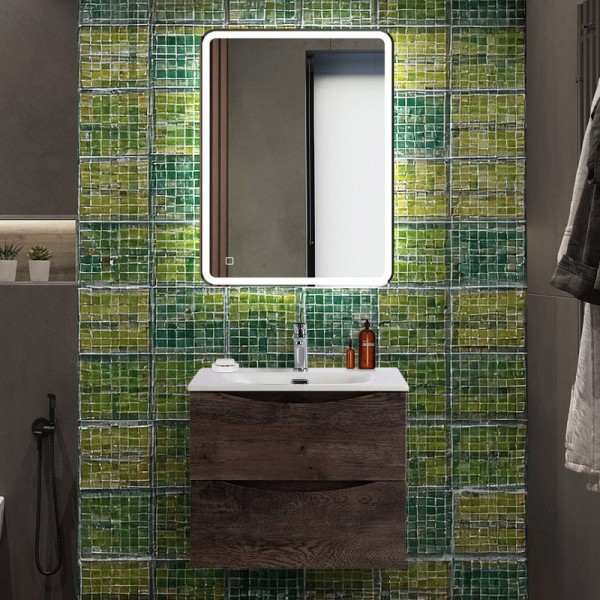 Мебель для ванной комнаты BelBagno Marino-cer-n 60 подвесна, rovere nature grigio