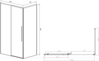 Душевой уголок Vincea Slim-N VSR-4SN9013CL 130х90 см, профиль хром
