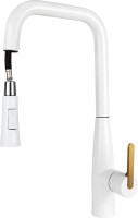 Смеситель для кухни Kaiser Claro 22144-4 белый матовый и шлифованное золото
