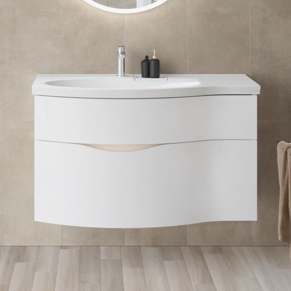 Тумба под раковину KERAMA MARAZZI Riva 100, левая подвесная, белая матовая