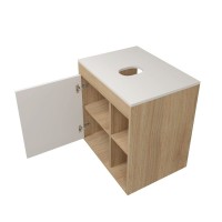 Тумба с раковиной Teymi Nura 60 дуб эврика, матовая белая, раковина Lori 50