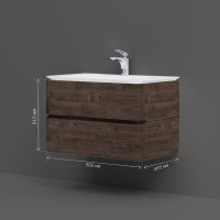 Мебель для ванной комнаты AM.PM Sensation 80 подвесная, табачный дуб