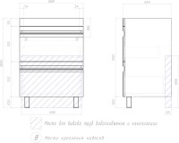 Тумба с раковиной Vigo Holly 60 напольная, белая, раковина Como 60