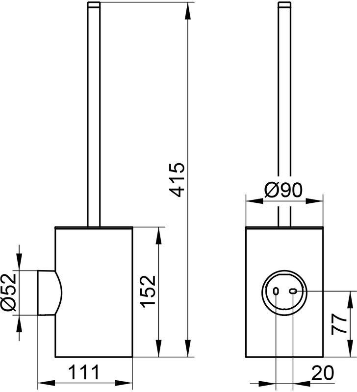 Набор Держатель Keuco Reva 12873019000, с полкой для телефона, хром + Ершик 12864019000, хром