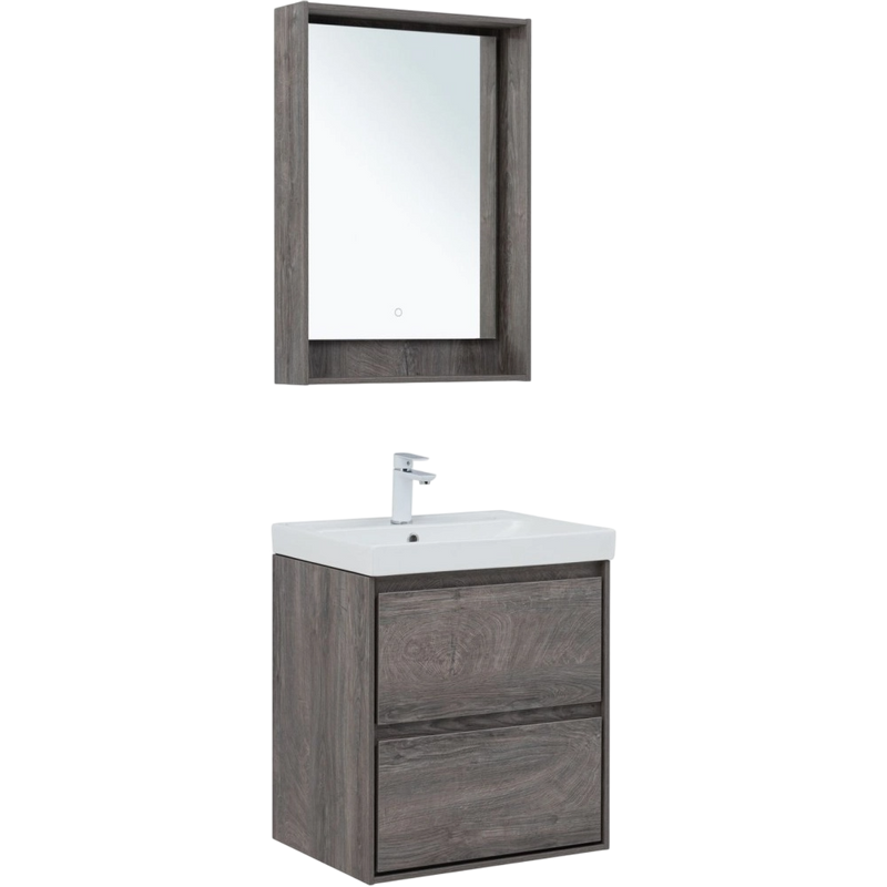 Тумба под раковину без столешницы Aquanet Милан 60 подвесная, дуб рошелье