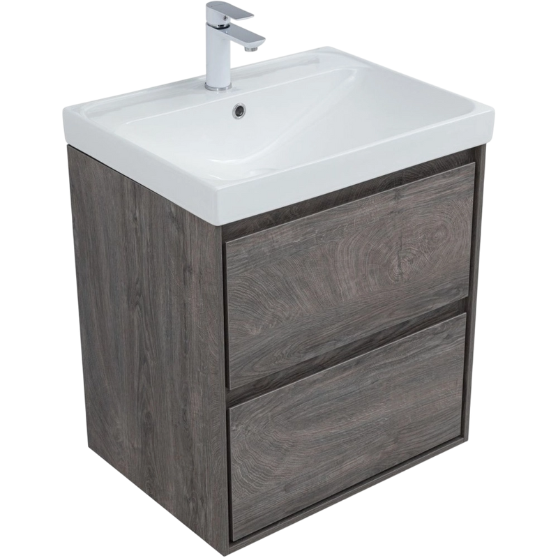 Тумба под раковину без столешницы Aquanet Милан 60 подвесная, дуб рошелье