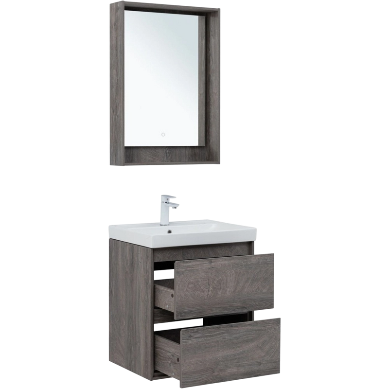 Тумба под раковину без столешницы Aquanet Милан 60 подвесная, дуб рошелье